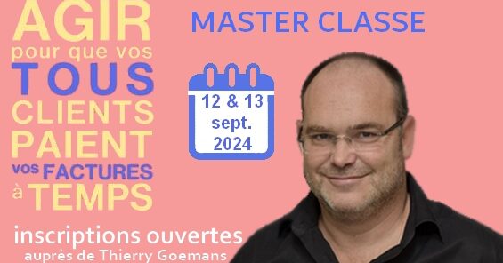 Lien inscription master class prévenir et remédier aux impayés clients