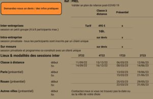 celendrier et tarif PREL